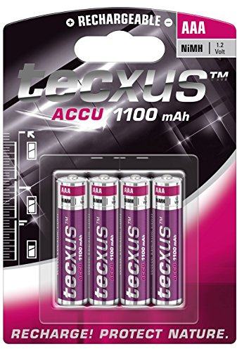 Tecxus NiMh Akku Micro (1,2V, 1100mAh) 4 Stück