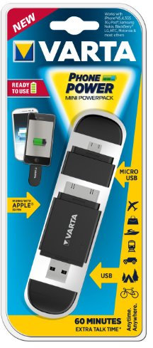 VARTA 57916 Mini Power Pack Per Smartphone attacco Apple 30 Pin e Samsung Micro Usb Batteria supplementare