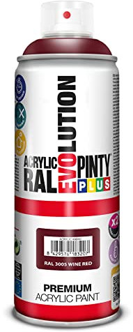 PINTYPLUS EVOLUTION Pintura spray Acrílica Brillo 520cc Wine red Ral 3005