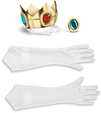Disguise SUPER Mario 13375 – Set Kostüm Prinzessin Peach für Mädchen, weiß, Einheitsgröße