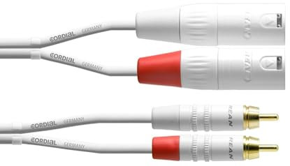 CORDIAL Cable audio doble XLR Male/Rca 3 m blanco Cable AUDIO Essentials RCA