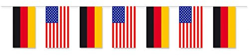 Everflag Papierfahnen-Kette 5m : Deutschland - USA