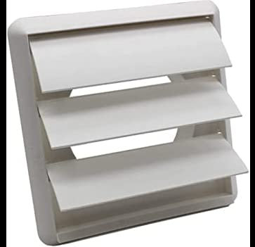 100mm 4 4 Inch Extractor Fan Wall Gravity Grill White or Brown Gravity Grille (White)