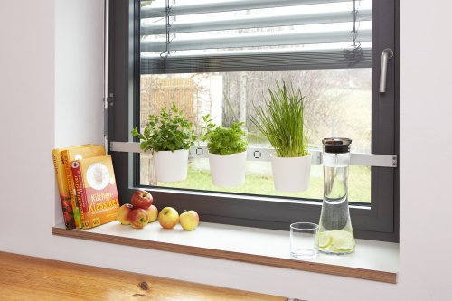 HT Kräuterleiter Pflanzenleiter VEGA Blumentopf Kräutergarten Hängeampel Aluminium Silber/Weiß Indoor