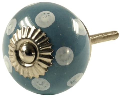 Keramik Möbelknopf, Möbelgriff, Schranktürknöpfe, 3,5 cm, Modell 44 | Handbemalt, Gewinde M5, 4 cm lang, ideal für Schubladen und Schränke, dekorativ und funktional