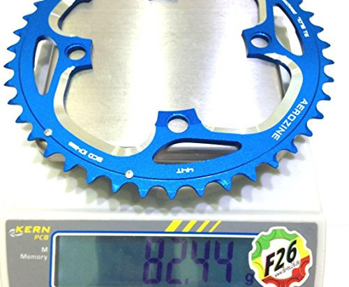 Aerozine Kettenblatt 44 Zähne Lochkreis 104mm 9/10 Fach CNC Blau