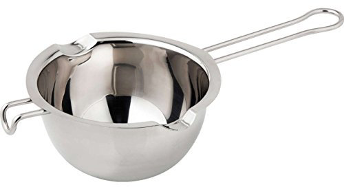 Dr. Oetker Schmelztopf 26 cm, Hochwertigem Edelstahl Topf zum Erwärmen von Schokolade, Bügelgriffe garantieren guten Halt im Wasserbad, mit zwei Ausgießnasen, (Farbe: silber),1 Stück