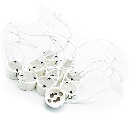 Energmix 20x GU10 Fassung fr LED und Halogen mit Kabel aus hochwertigem Keramik 12V, 2343-20x