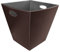 Kamin Holzkorb Kunstleder eckig braun 45x45x45 cm