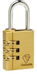 Vachette Cadenas à code Jupiter Laiton 40 mm 1793-40/SC Combinaison 4 chiffres, Résistance élevée aux intempéries, Utilisation extérieure intérieure, Haute résistance à la traction, Anse Acier Cémenté