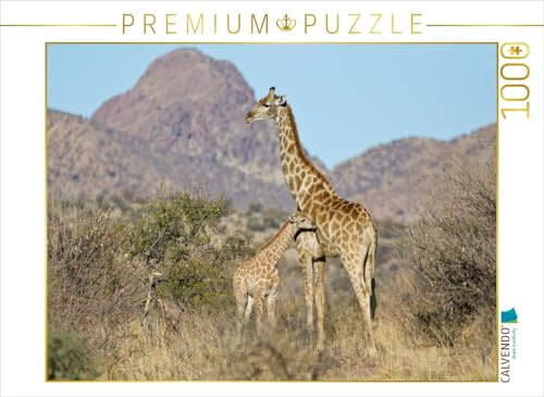 CALVENDO Puzzle Giraffe mit Jungtier | 1000 Teile Lege-Größe 64 x 48 cm Foto-Puzzle für glückliche Stunden