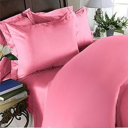 Elegant Comfort Parure de lit 4 pièces Ultra Douce de qualité égyptienne à Contexture de 1500 Fils au Pouce carré, Infroissable, lit Double, Rose Clair