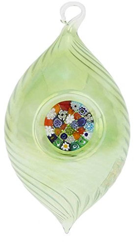 Murano Glas Millefiori Christbaumkugel - grün