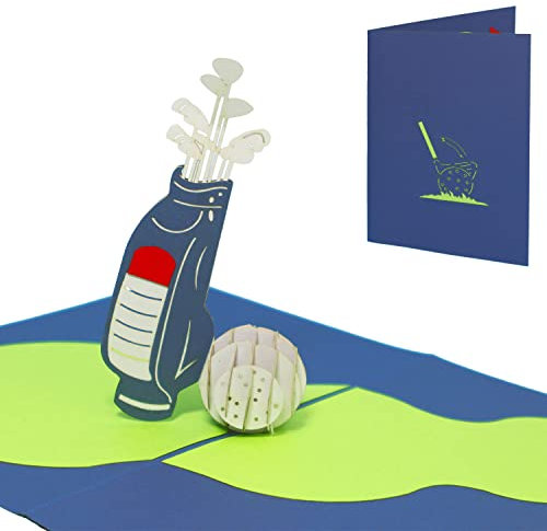 LINPopUp®, LIN17321, POP UP Karte- Golf 3D Karte Golfspiel, Grußkarte Golf, Geburtstagskarte Gutschein Golf, N213