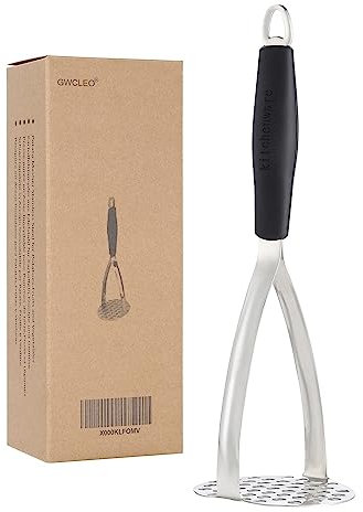 GWCLEO Schiacciapatate,Manuali Pestelli per Patate in Spessa Acciaio Inossidabile,Passaverdura con Impugnatura in Silicone per Frutta e Verdura