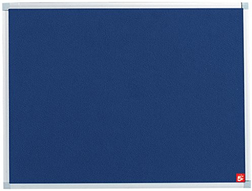 5 Star Office Felt Noticeboard with Fixings and Aluminium Trim W900xH600mm Blue