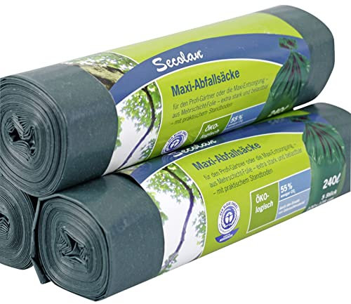 1 x 5 Secolan Maxi-Abfallsäcke 240 l vert/noir