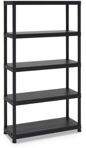 Toomax scaffale a 5 ripiani in plastica universal 104-5 nero, colore nero, dimensioni 100x40x180h cm.