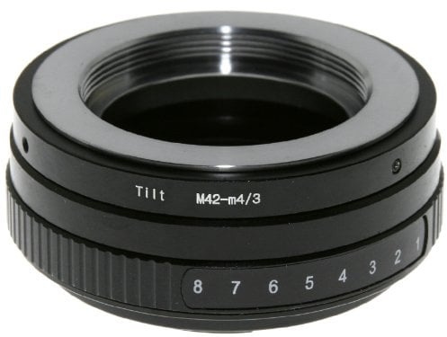 Adattatore TILT (basculante) per obiettivi M42 su corpi Micro 4/3. Adapter.