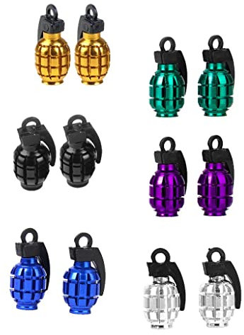 6 Paare Metall Auto Fahrrad Motorrad Granate Geformt Reifen Dust Cap Ventildeckel