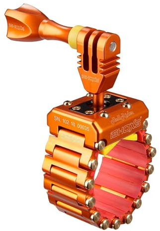 iSHOXS Hell Rider – Robuster Halter für GoPro, DJI, Insta360 | Montage für Motorrad, Fahrrad & Sportfahrzeuge | Für Rohre Ø 15-42 mm, erweiterbar bis 200 mm | Antivibration & Silikonschutz | Orange