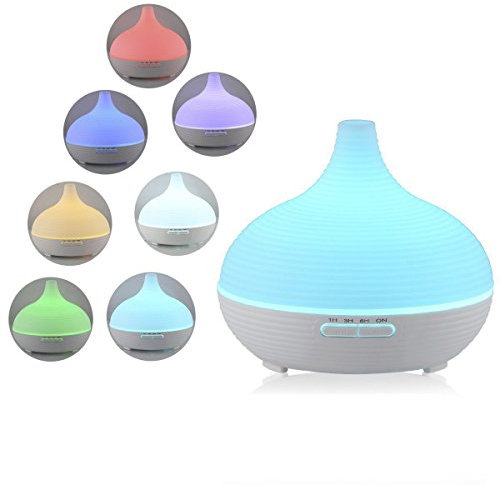 Sensky SK554 Aroma Diffuser 300ml Essential Oil Diffuser Electric Ultrasonic Humidifier Aromatherapy Cool Mist Humidifiers Color Changing Air Purifier White