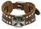 Paula & Fritz® Armband Leder Herren Braun Keltisches Kreuz Nieten Lederband Leder-Armband Männer Lederbänder Schmuck verstellbare Länge 160-cm