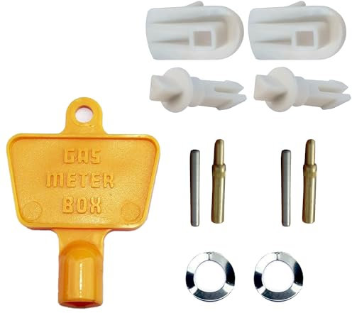 (Pair) Universal Meter Box Door Repair Kit - Hinges, Latch, and Key Set for Quick and Easy Repairs - Meter Box Accessories