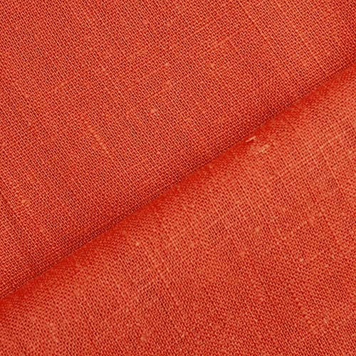 Holmar - Leinen Stoff Meterware - 100% Leinen - vorgewaschen (ziegel)