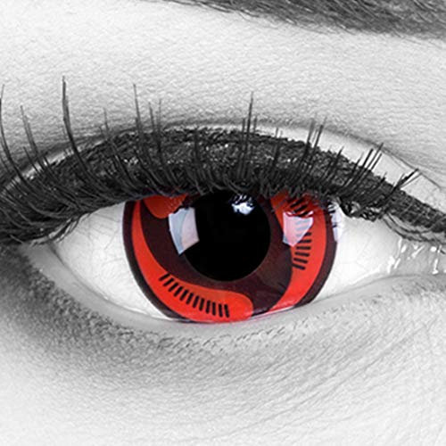 Große farbige Anime Kontaktlinsen Color Fun Contact Lenses 'Manga Augen' perfekt zu Fasching, Karneval und Halloween Premium mit gratis Linsenbehälter + 60ml Pflegemittel