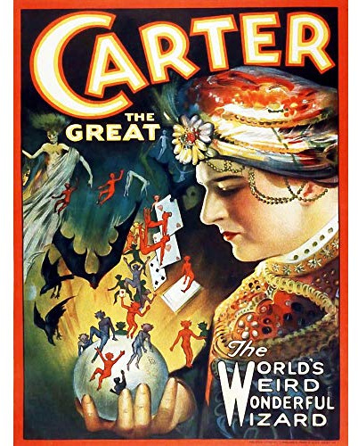 Wee Blue Coo Carter The Great The Magician Vintage Advertising Art Print Poster Wall Decor Kunstdruck Poster Wand-Dekor-12X16 Zoll