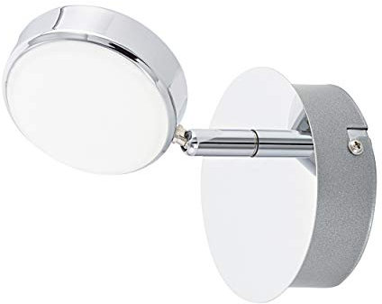 EGLO LED Wandlampe Salto, Wandleuchte, Wandstrahler aus Metall und Kunststoff, Wohnzimmerlampe in Chrom, LED Flurlampe warmweiß