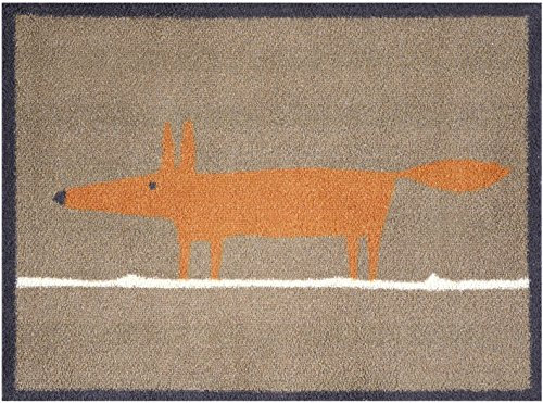 Turtle Mat Mr Fox - Brown - Design Highly Absorbent indoor barrier mat 60x85cm Multi-Grip back