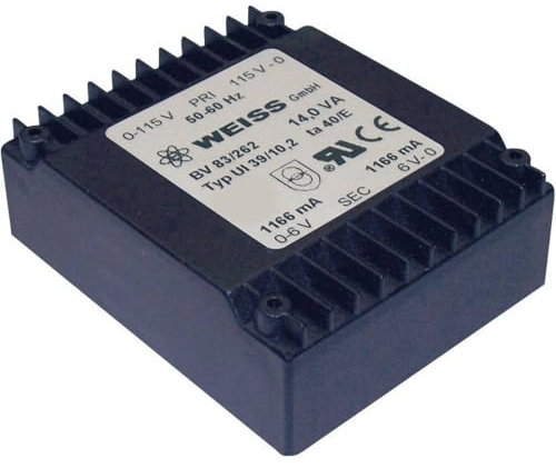 WEISS ELEKTROTECHNIK 83/262 Transformator für Leiterplatten 1 x 230 V 2 x 6 V/AC 14 VA 1167 mA