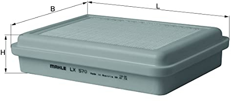 MAHLE LX 570 Luftfilter für Daihatsu Charade IV (G200, G202) | Kompatibel mit: DAIHATSU APPLAUSE I Schrägheck, APPLAUSE II Schrägheck, CHARADE III, CHARADE III Stufenheck, CHARADE IV