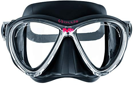 Hollis Maske M-3, schwarz, 205.4700.07, Schwarzer Rahmen mit schwarzem Silikon