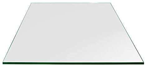 TroySys - Tablero cuadrado de cristal de 1/4 de pulgada de grosor (45,7 x 45,7 cm) | Fabricante de vidrio Premier de Estados Unidos | Vidrio templado de alta resistencia con borde pulido plano | Mesa perfecta para interiores o exteriores.