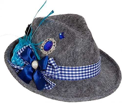 Hut Hannerl Oktoberfest, grau-blau