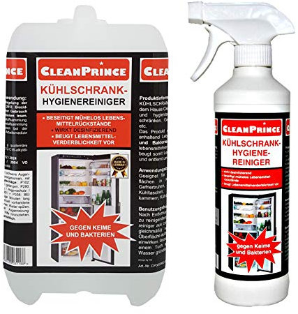 CleanPrince Kühlschrank Hygiene Reiniger 2.500 ml (2,5 Liter) Kühlschrankreiniger Reiniger Bakterien Desinfektion Keime lebensmittelsicher