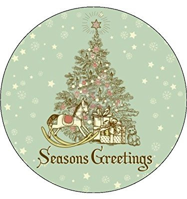 7.5 Traditional Vintage Christmas PREMIUM RICE PAPER Edible Cake Topper