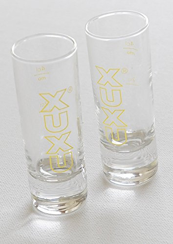 Xuxu Wodka Set of 2 Marken Shooter Schnapsgläser (Double Shot 50 cl Hoch Design Schnapsgläser)