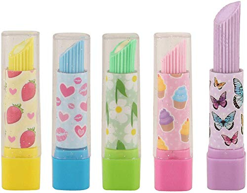 10 x Lippenstift-Radiergummis, Partytaschenfüllung – verschiedene Farben