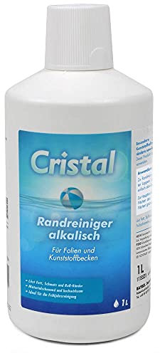 Hochwirksamer Randreiniger Alkalisch | Entfernt zuverlässig Fett Schmutz und Ruß Ränder | Materialschonende Spezialreinigung | Grundreinigung für Pools und Schwimmbecken 1 l