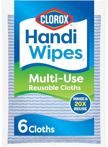 Clorox Handi Wipes Multi Use Reusable Cloths, 6 Count (Package May Vary)