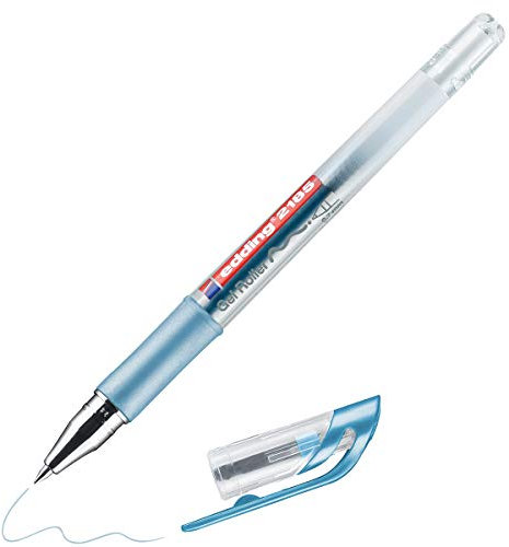 edding 2185 Gelroller - blau-metallic - 1 Stift - 0,7 mm - Gelstifte zum Schreiben, Malen, Mandala, Bulletjournal - Gelschreiber, Gelmalstifte