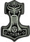 Wolfszeit Aufnäher Patch Thors Hammer Mjölnir in 2 Größen (20 x 15cm)