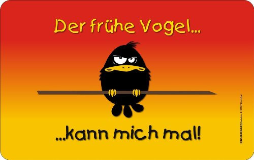 RAHMENLOS Schneidebrett Frühstücksbrettchen mit Druckmotiv rüher Vogel, Größe (B x H): 23,5 x 14,5 cm, lebensmittelgerechtes Resopal, spülmaschinengeeignet, Abgerundete Ecken