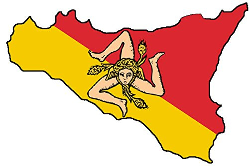Werbetechnik Sotirios Papoutsis Auto Aufkleber SIZILIEN Italien Region Sticker Konturgeschnitten (ca 11x7 cm)
