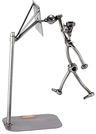 Steelman24 I Schraubenmännchen Basketball Dunking I Made in Germany I Handarbeit I Geschenkidee I Stahlfigur I Metallfigur I Metallmännchen