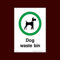 Dog waste bin Sticker/Self Adhesive Sign (PPA24) - No Fouling, No Dogs, Waste Bin, Penalty £1000, Clean Up, Poo Fairy
